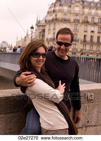 Stock Image - Couple in Paris France. Fotosearch