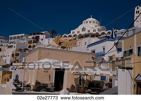 Covered outdoor terrace in Santorini Greece View Large Photo Image Stock Image - Covered outdoor terrace in Santorini Greece. Fotosearch