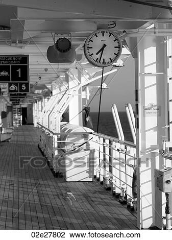 Stock Image - Deck of cruise ship. Fotosearch
