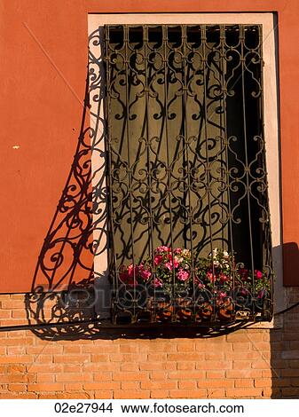 Decorative bars on window in Venice View Large Photo Image Picture - Decorative bars on window in Venice. Fotosearch