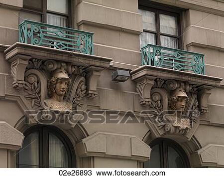 Decorative carvings on exterior of a building in Manhattan, New York City, U. S. A. View Large Photo Image Stock Image - Decorative carvings on exterior of a building in Manhattan, New York City, U. S. A.. Fotosearch