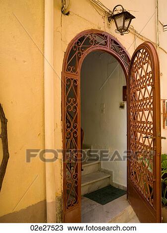 Decorative ironworks on door in Rhodes Greece View Large Photo Image Stock Image - Decorative ironworks on door in Rhodes Greece. Fotosearch