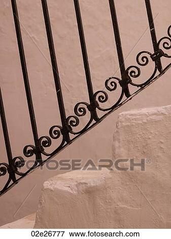 Decorative rail on staircase in Mykonos Greece View Large Photo Image Stock Photo - Decorative rail on staircase in Mykonos Greece. Fotosearch