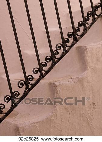 Decorative rail on staircase in Mykonos Greece View Large Photo Image Stock Photography - Decorative rail on staircase in Mykonos Greece. Fotosearch