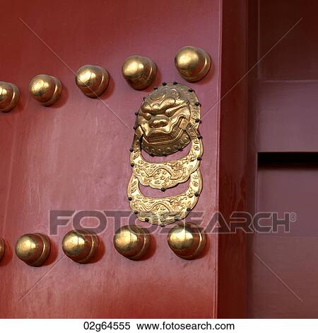 Detail of a door, Forbidden City, Beijing, China View Large Photo Image Stock Photography - Detail of a door, Forbidden City, Beijing, China. Fotosearch