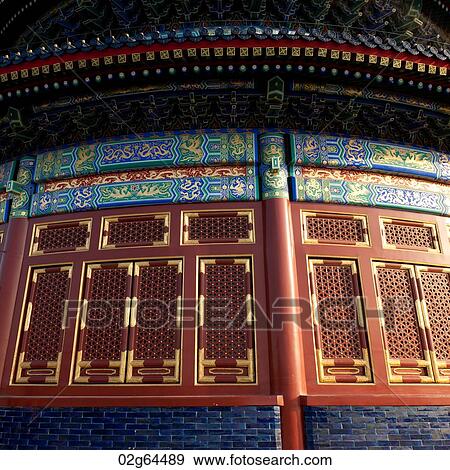 Stock Photo - Details of Hall Of Prayer For Good Harvests, Temple Of Heaven, Beijing, China. Fotosearch