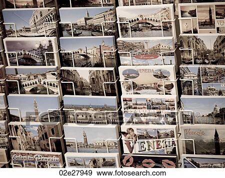 Display of post cards in Venice View Large Photo Image Stock Photo - Display of post cards in Venice. Fotosearch