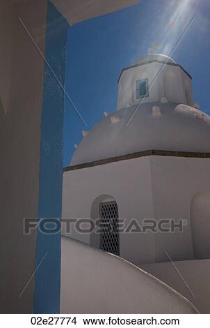 Dome of church in Santorini Greece View Large Photo Image Picture - Dome of church in Santorini Greece. Fotosearch