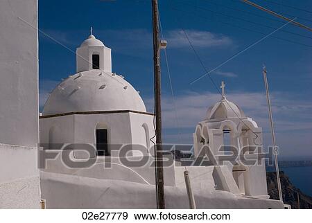 Dome of church in Santorini Greece View Large Photo Image Stock Photo - Dome of church in Santorini Greece. Fotosearch