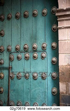 Stock Photo - Door of Cathedral Of Santo Domingo, Plaza de Armas, Cuzco, Peru. Fotosearch