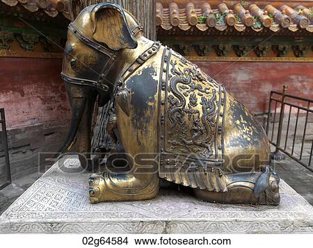 Elephant Statue At The Imperial Garden Forbidden City Beijing China