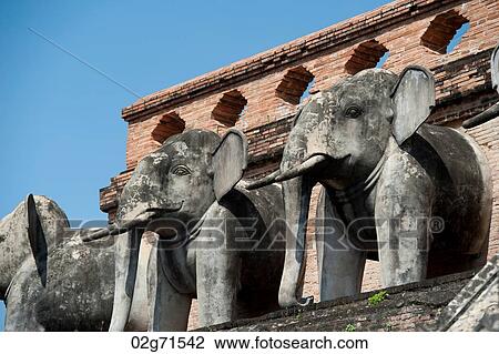 Elephant statues at Wat Chedi Luang, Chiang Mai, Thailand View Large Photo Image Stock Image - Elephant statues at Wat Chedi Luang, Chiang Mai, Thailand. Fotosearch