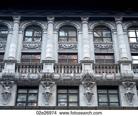 Exterior facade of a building in Manhattan, New York City, U. S. A. View Large Photo Image Picture - Exterior facade of a building in Manhattan, New York City, U. S. A.. Fotosearch