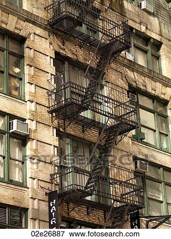 Exterior facade of a building in Manhattan, New York, U. S. A. View Large Photo Image Stock Photo - Exterior facade of a building in Manhattan, New York, U. S. A.. Fotosearch