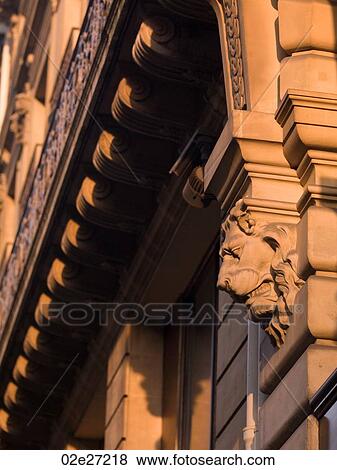 Stock Photo - Exterior façade of building in Paris France. Fotosearch