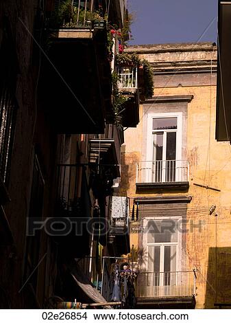 Exterior of a building in Naples View Large Photo Image Picture - Exterior of a building in Naples. Fotosearch