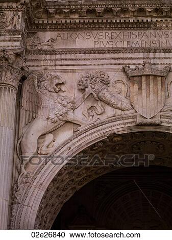 Stock Image - Exterior of a building in Naples. Fotosearch
