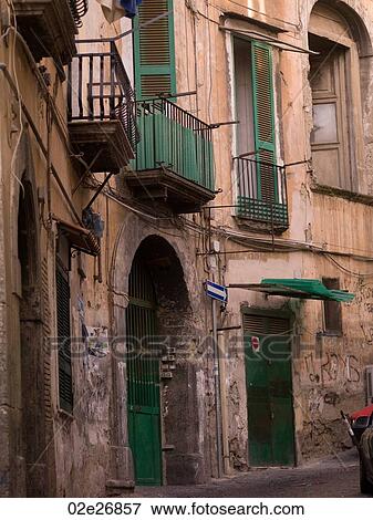 Stock Photo - Exterior of a building in Naples. Fotosearch