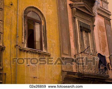 Exterior of a building in Naples View Large Photo Image Stock Photo - Exterior of a building in Naples. Fotosearch