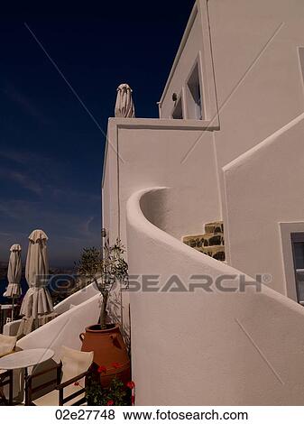 Exterior of a building in Santorini Greece View Large Photo Image Stock Photo - Exterior of a building in Santorini Greece. Fotosearch