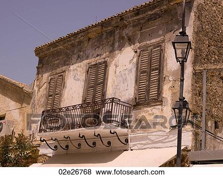 Exterior of building in Katakolon View Large Photo Image Stock Photo - Exterior of building in Katakolon. Fotosearch