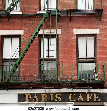 Exterior of Paris Cafe bulding in Manhattan, New York City, U. S. A. View Large Photo Image Stock Photography - Exterior of Paris Cafe bulding in Manhattan, New York City, U. S. A.. Fotosearch