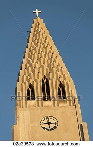 Stock Image - Extrior of a Christian church in Iceland. Fotosearch
