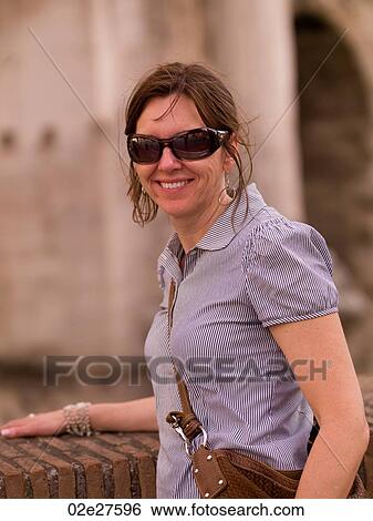 Stock Photograph - Female tourist in Rome Italy. Fotosearch