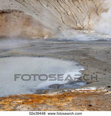 Geological geothermal mineral pool shore View Large Photo Image Stock Photo - Geological geothermal mineral pool shore. Fotosearch