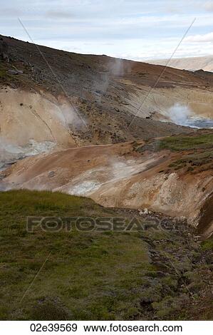 Geological geothermal mineral pool vents in Iceland View Large Photo Image Stock Photo - Geological geothermal mineral pool vents in Iceland. Fotosearch