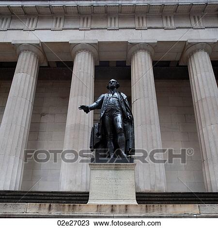 Stock Image - George Washington Statue in Manhattan, New York City, U. S. A.. Fotosearch