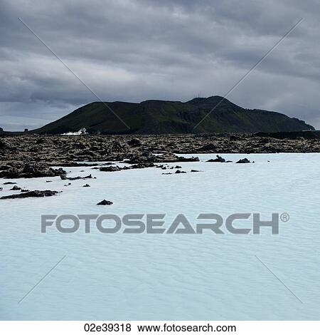 Geothermal mineral lagoon View Large Photo Image Stock Photo - Geothermal mineral lagoon. Fotosearch