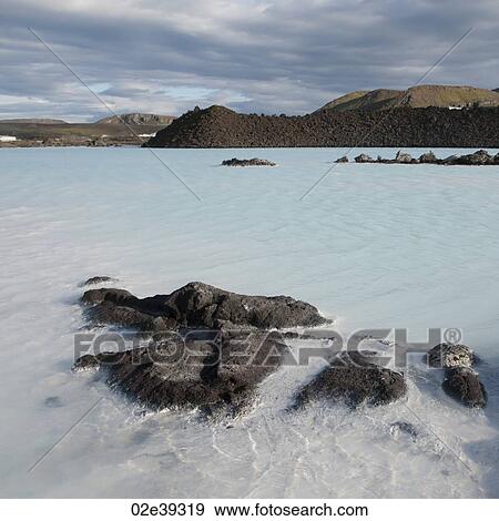 Geothermal mineral lagoon View Large Photo Image Stock Photo - Geothermal mineral lagoon. Fotosearch