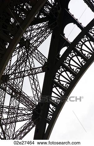 Picture - Girders of the Eiffel Tower in Paris France. Fotosearch