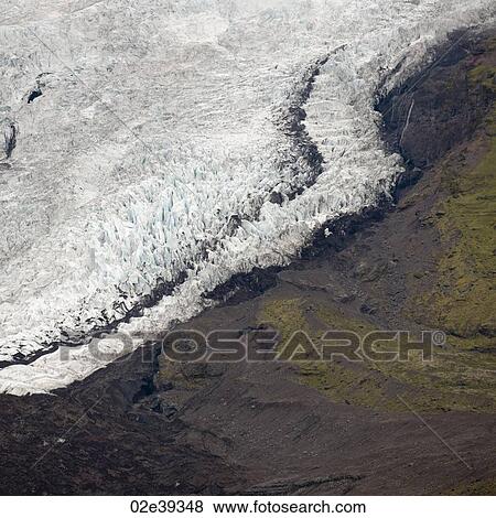 Glacier and moraine beside mountain View Large Photo Image Stock Photo - Glacier and moraine beside mountain. Fotosearch