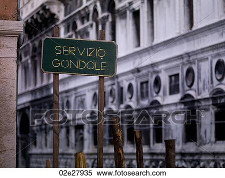 Stock Photography - Gondole sign in Venice. Fotosearch