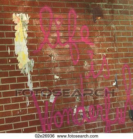 Graffiti on wall of a building in the Meatpacking District of Manhattan, New York City, U. S. A. View Large Photo Image Stock Photograph - Graffiti on wall of a building in the Meatpacking District of Manhattan, New York City, U. S. A.. Fotosearch