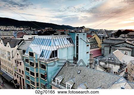Stock Photography - High angle view of a city, Norway. Fotosearch