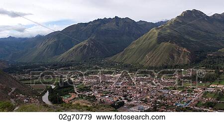 High angle view of a town, Urubamba, Sacred Valley, Cusco Region, Peru View Large Photo Image Stock Photo - High angle view of a town, Urubamba, Sacred Valley, Cusco Region, Peru. Fotosearch