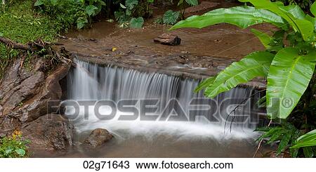 High angle view of a waterfall, Thailand View Large Photo Image Stock Image - High angle view of a waterfall, Thailand. Fotosearch