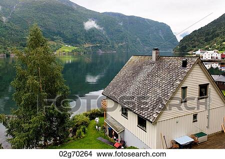 High angle view of house at waterfront, Granvin, Hardanger, Hardangerfjord, Hardangervidda, Hardanger, Norway View Large Photo Image Picture - High angle view of house at waterfront, Granvin, Hardanger, Hardangerfjord, Hardangervidda, Hardanger, Norway. Fotosearch