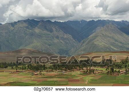 High angle view of Sacred Valley, Cusco Region, Peru View Large Photo Image Stock Photo - High angle view of Sacred Valley, Cusco Region, Peru. Fotosearch