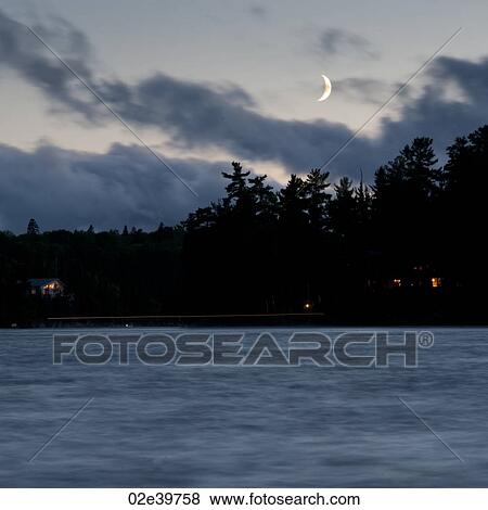 Horizon sky at dusk in Lake of the Woods, Ontario View Large Photo Image Stock Photo - Horizon sky at dusk in Lake of the Woods, Ontario. Fotosearch