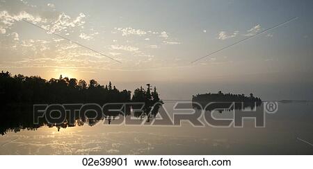 Horizon sky at twilight in Lake of the Woods, Ontario View Large Photo Image Stock Image - Horizon sky at twilight in Lake of the Woods, Ontario. Fotosearch