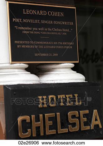 Stock Photograph - Hotel Chelsea sign in Manhattan, New York City, U. S. A.. Fotosearch