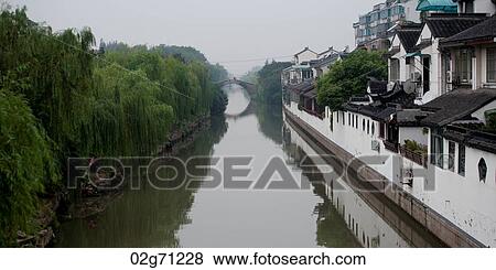 Houses along the creek, Suzhou, Jiangsu Province, China View Large Photo Image Stock Photo - Houses along the creek, Suzhou, Jiangsu Province, China. Fotosearch