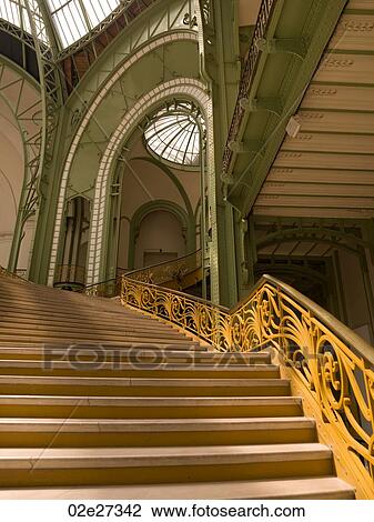 Indoor staircases of the Grand Palace in Paris France View Large Photo Image Stock Image - Indoor staircases of the Grand Palace in Paris France. Fotosearch