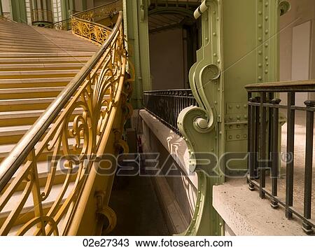 Indoor staircases of the Grand Palace in Paris France View Large Photo Image Stock Image - Indoor staircases of the Grand Palace in Paris France. Fotosearch