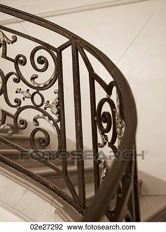 Interior bannister in Paris France View Large Photo Image Stock Image - Interior bannister in Paris France. Fotosearch