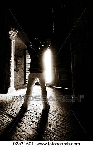 Stock Image - Interior of a dark room. Fotosearch